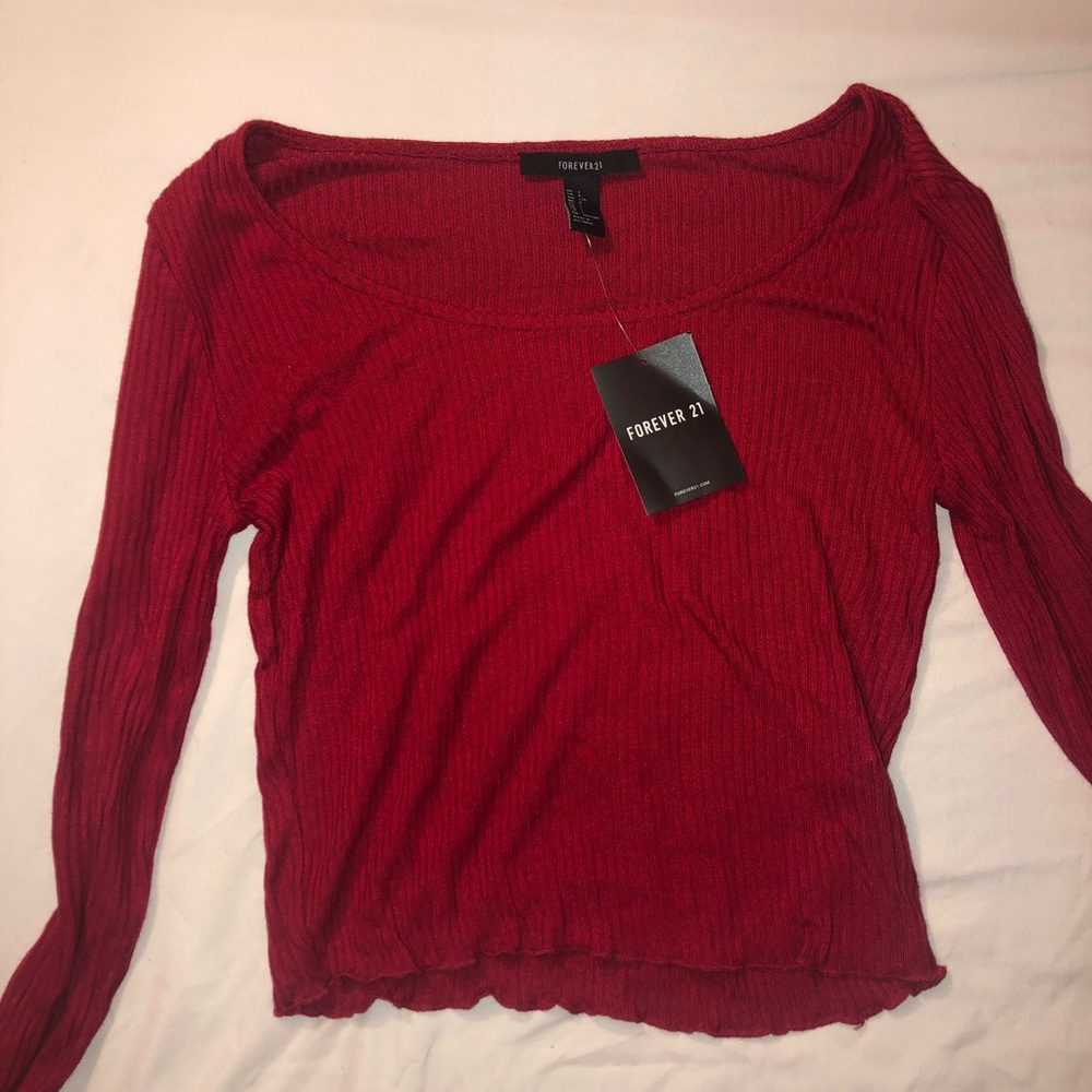 Forever 21 red long sleeve top